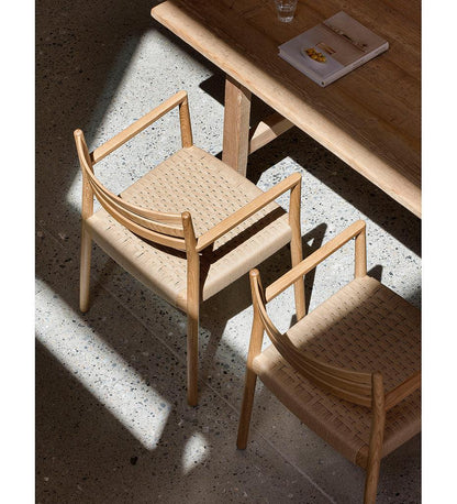 Allred Collaborative - Verges Design - Bogart Arm Chair - Braided Paper Seat - Bogart Arm Chair - Braided Paper Seat Bogart Arm Chair - Braided Paper Seat - Ash 501-01-ASH