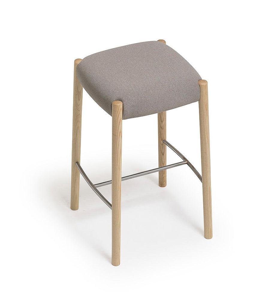 Allred Collaborative - Verges Design - Bogart Backless Bar Stool - Upholstered Seat - Bogart Backless Bar Stool - Upholstered Seat Bogart Backless Bar Stool - Upholstered Seat - Ash 517-02-US-ASH