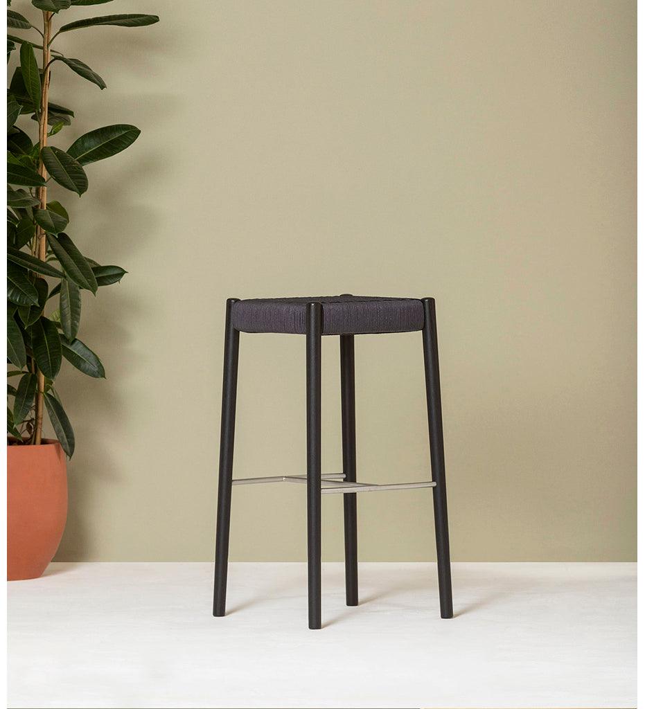 Allred Collaborative - Verges Design - Bogart Backless Counter Stool - Braided Paper Seat - Bogart Backless Counter Stool - Braided Paper Seat Bogart Backless Counter Stool - Braided Paper Seat - Ash 518-01-ASH