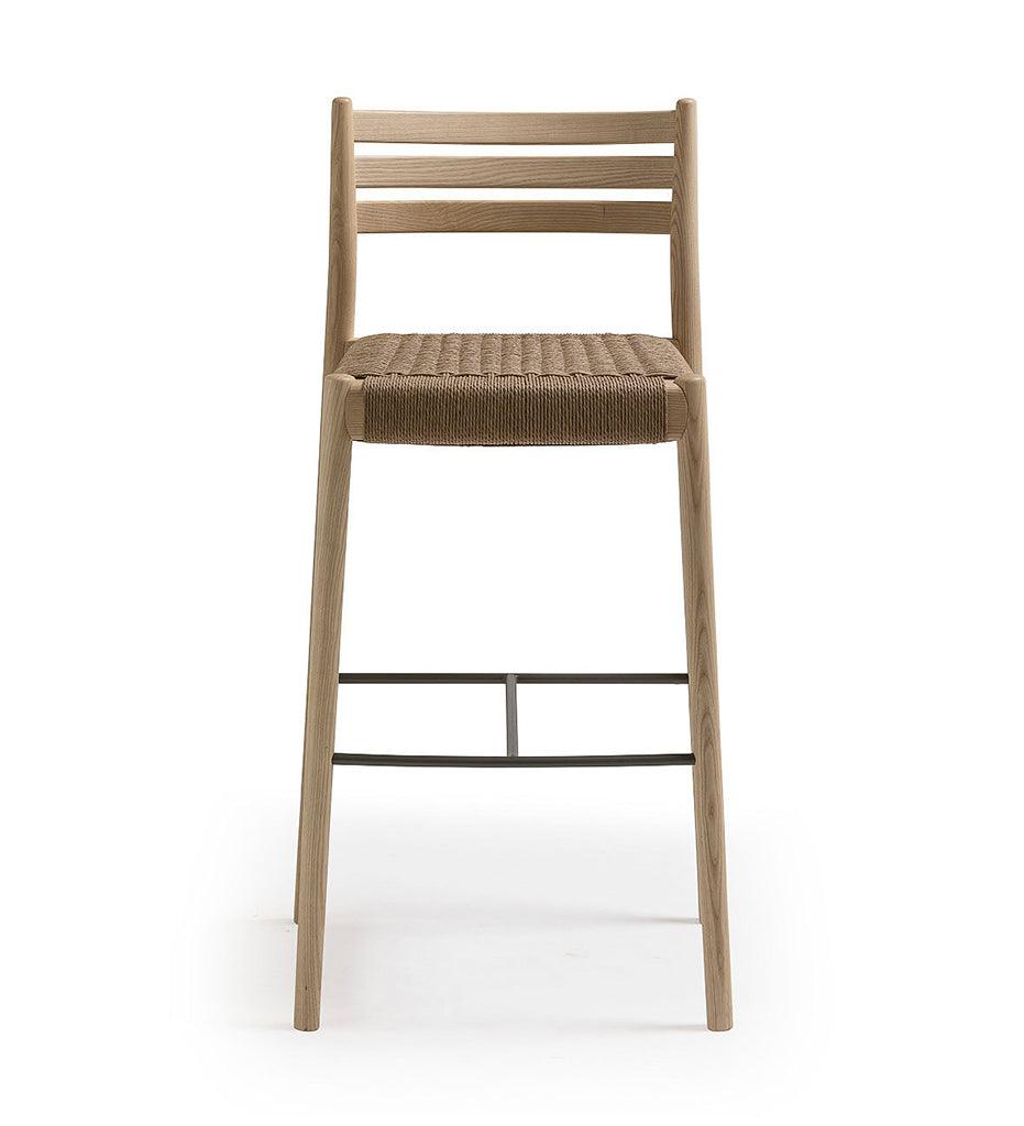 Allred Collaborative - Verges Design - Bogart Bar Stool with Backrest - Braided Paper Seat - Bogart Bar Stool with Backrest - Braided Paper Seat Bogart Bar Stool with Backrest - Braided Paper Seat - Ash 515-01-ASH