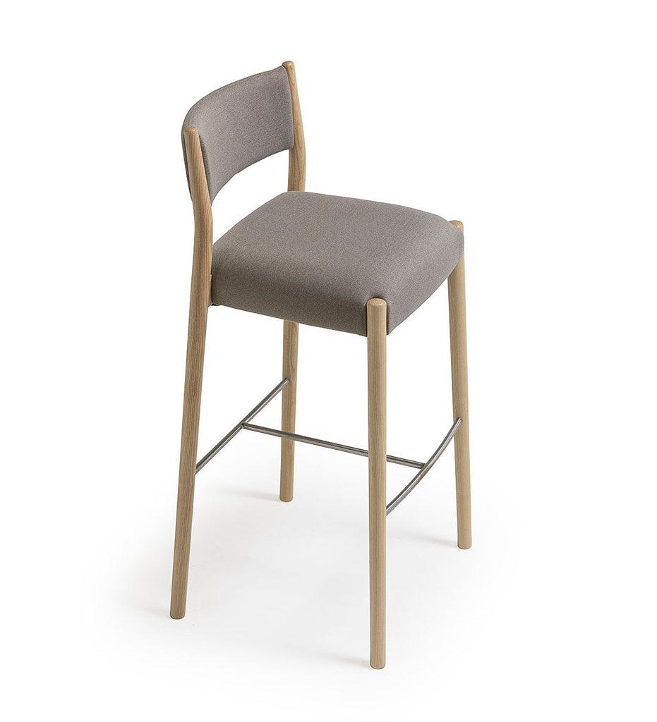 Allred Collaborative - Verges Design - Bogart Bar Stool with Backrest - Upholstered Seat & Back - Bogart Bar Stool with Backrest - Upholstered Seat & Back Bogart Bar Stool with Backrest - Upholstered Seat & Back - Ash 515-02-USB-ASH