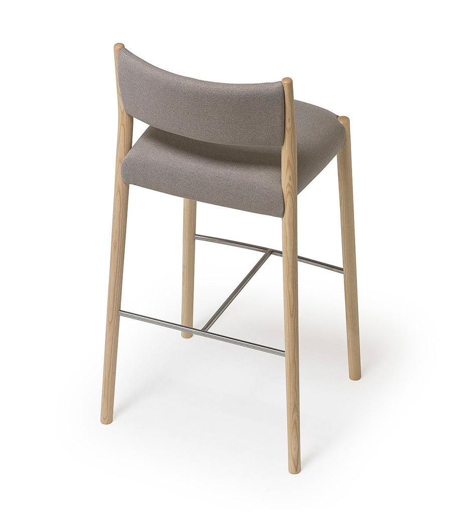 Allred Collaborative - Verges Design - Bogart Bar Stool with Backrest - Upholstered Seat & Back - Bogart Bar Stool with Backrest - Upholstered Seat & Back Bogart Bar Stool with Backrest - Upholstered Seat & Back - Ash 515-02-USB-ASH