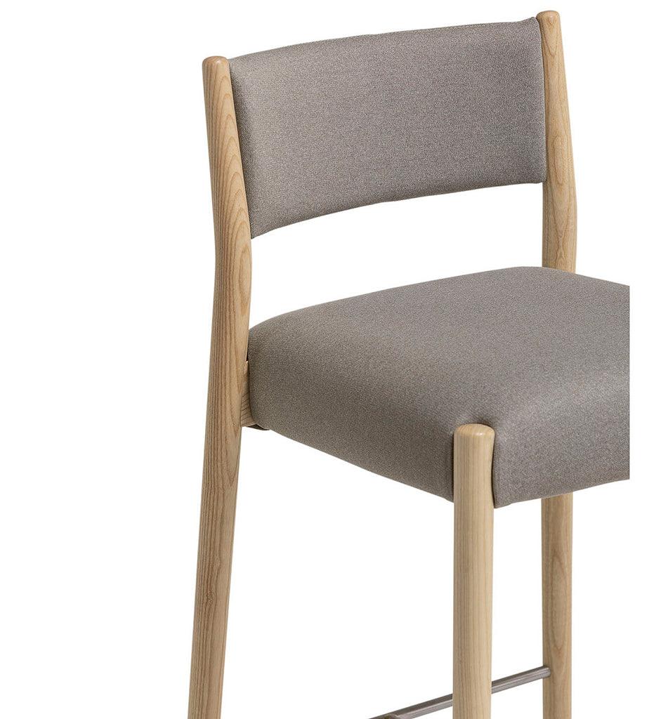 Allred Collaborative - Verges Design - Bogart Counter Stool with Backrest - Upholstered Seat & Back - Bogart Counter Stool with Backrest - Upholstered Seat & Back Bogart Counter Stool with Backrest - Upholstered Seat & Back - Ash 516-02-USB-ASH