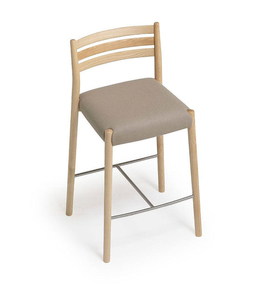 Allred Collaborative - Verges Design - Bogart Counter Stool with Backrest - Upholstered Seat - Bogart Counter Stool with Backrest - Upholstered Seat Bogart Counter Stool with Backrest - Upholstered Seat - Ash 516-02-US-ASH