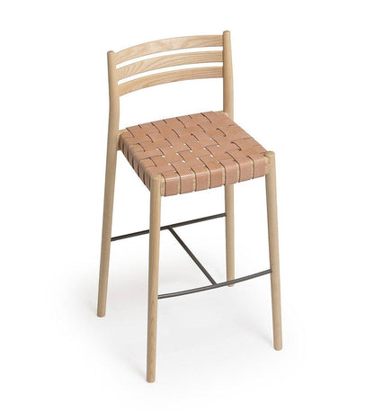 Allred Collaborative - Verges Design - Bogart Counter Stool with Backrest - Woven Cord Seat - Bogart Counter Stool with Backrest - Woven Cord Seat Bogart Counter Stool with Backrest - Woven Cord Seat - Ash 516-03-ASH