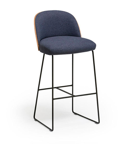 Allred Collaborative - Verges Design - Cistell Slim Bar Stool - Sled Base - Upholstered Inner Back - Cistell Slim Bar Stool - Sled Base - Upholstered Inner Back Cistell Slim Bar Stool - Sled Base - Upholstered Inner Back - Beech 797-03-BCH