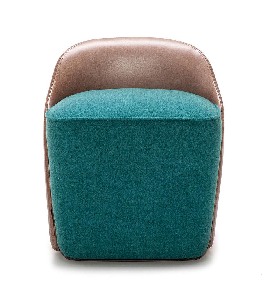 Allred Collaborative - Verges Design - Small Room Ottoman with Leather Backrest - - Small Room Ottoman with Leather Backrest - Small Room Ottoman with Leather Backrest - - Black 9005 LGC 816 02-9005