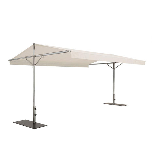 Allred Collaborative - Woodline Shade Solutions - Papillon Dual Post Shade Structure - Brushed Stainless Steel - - Papillon Dual Post Shade Structure - Brushed Stainless Steel - - PA346RESSGB/SD-5404