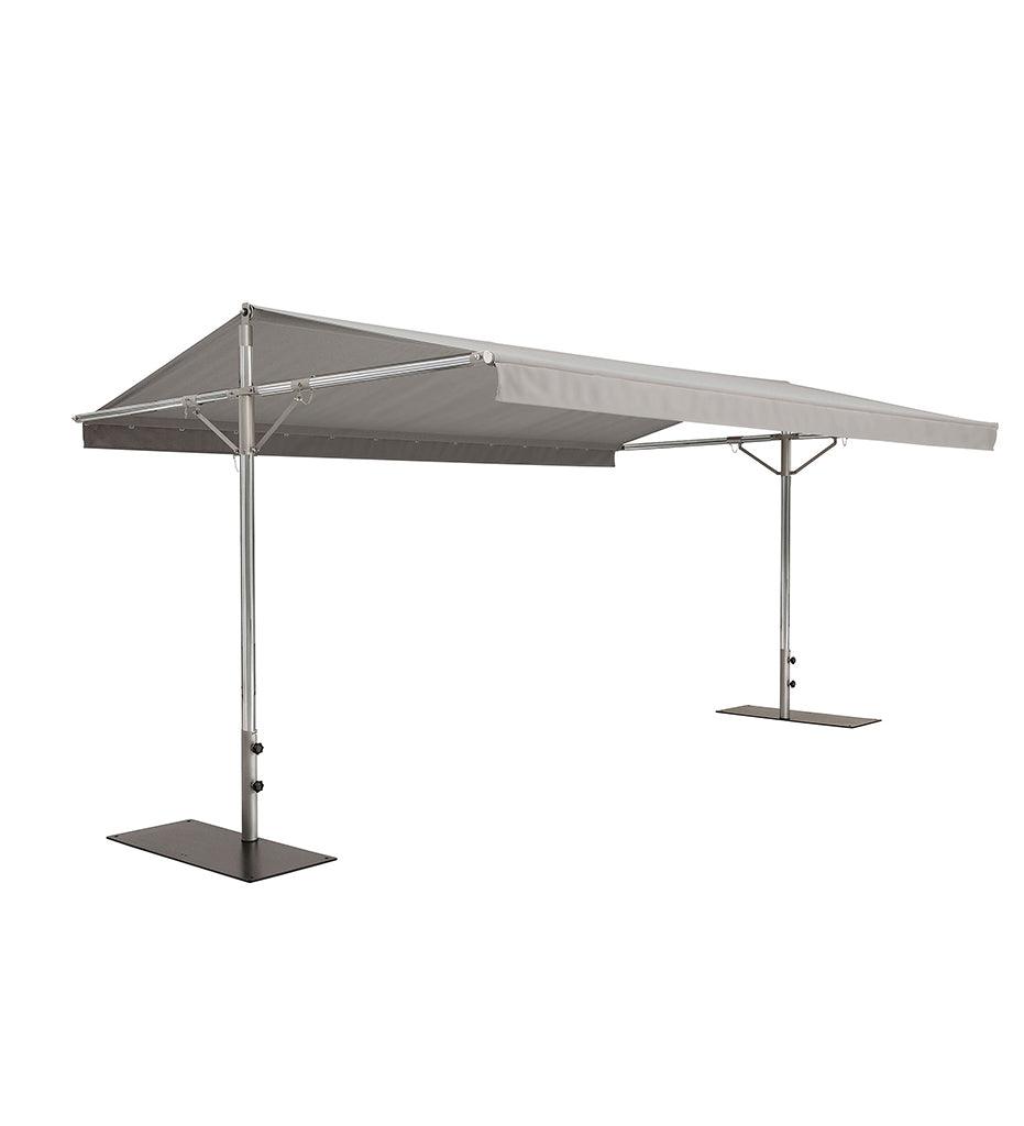 Allred Collaborative - Woodline Shade Solutions - Papillon Dual Post Shade Structure - Polished Stainless Steel - - Papillon Dual Post Shade Structure - Polished Stainless Steel - - 