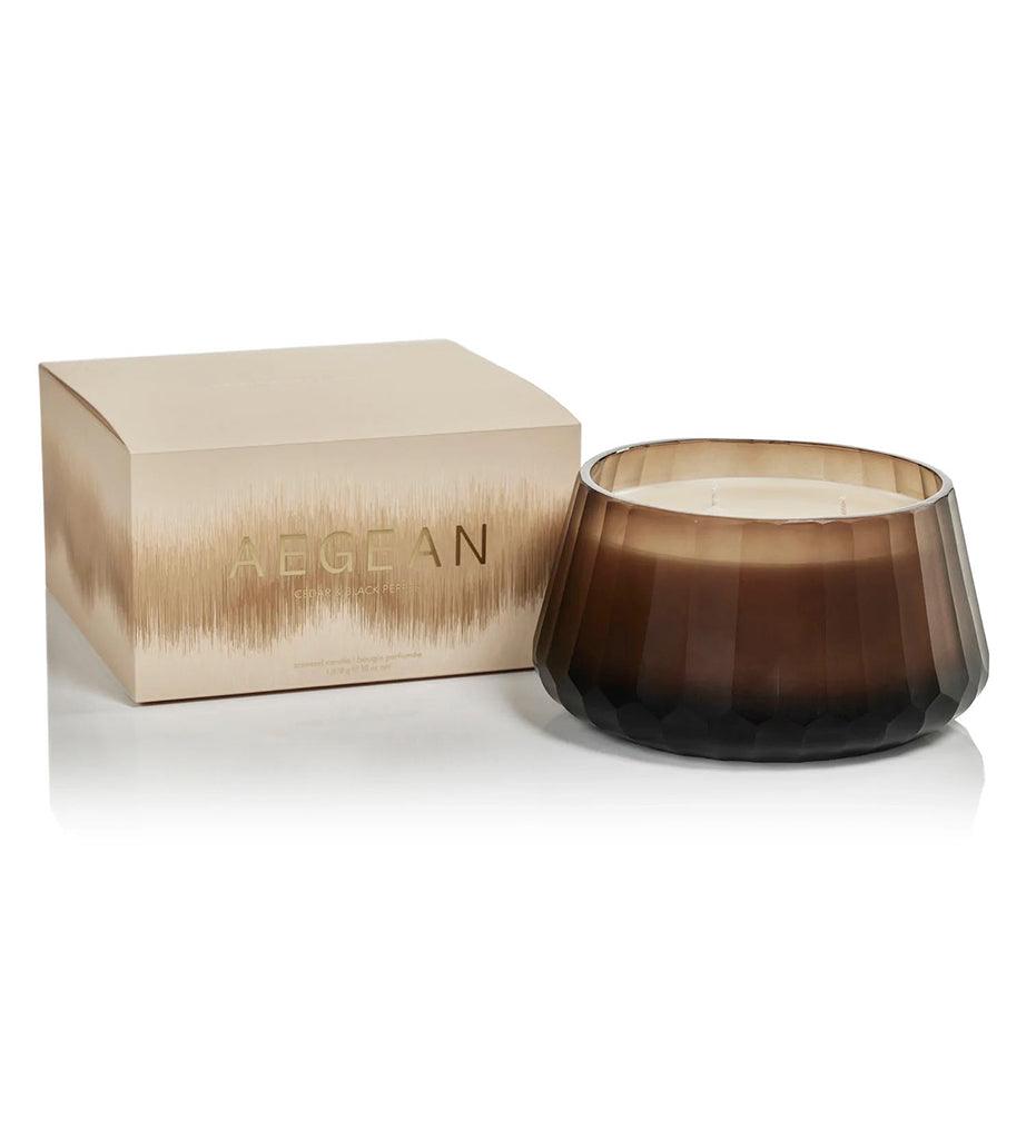 Allred Collaborative - Zodax - Aegean Scented Candle - Large - Brown - Cedar and Black Pepper - Aegean Scented Candle - Large - Brown - Cedar and Black Pepper - IG-2723