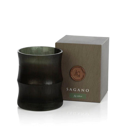 Allred Collaborative - Zodax - Apothecary Guild Sagano Glass Candle Jar - Green - Fig Vetiver - Apothecary Guild Sagano Glass Candle Jar - Green - Fig Vetiver - IG-2539