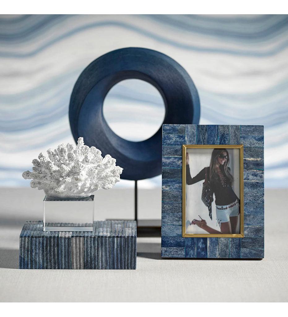 Allred Collaborative - Zodax - Biarritz Bone Photo Frame with Inner Brass Trim - Biarritz Bone Photo Frame with Inner Brass Trim - IN-7149