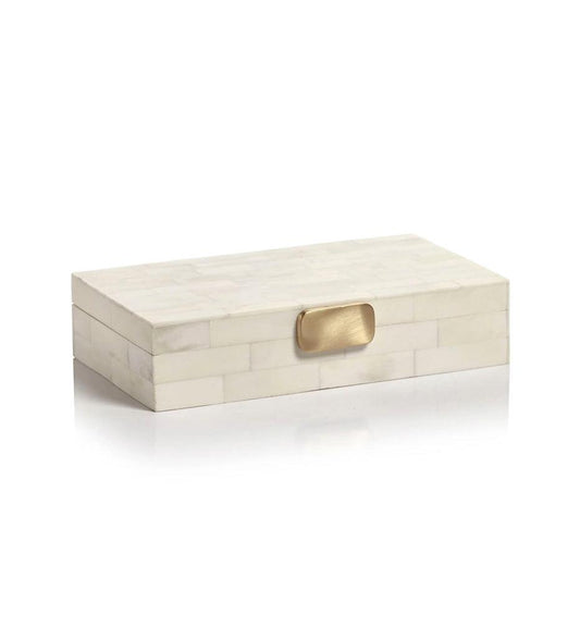 Allred Collaborative - Zodax - Bone Design Box with Brass Knob - Bone Design Box with Brass Knob - IN-7288