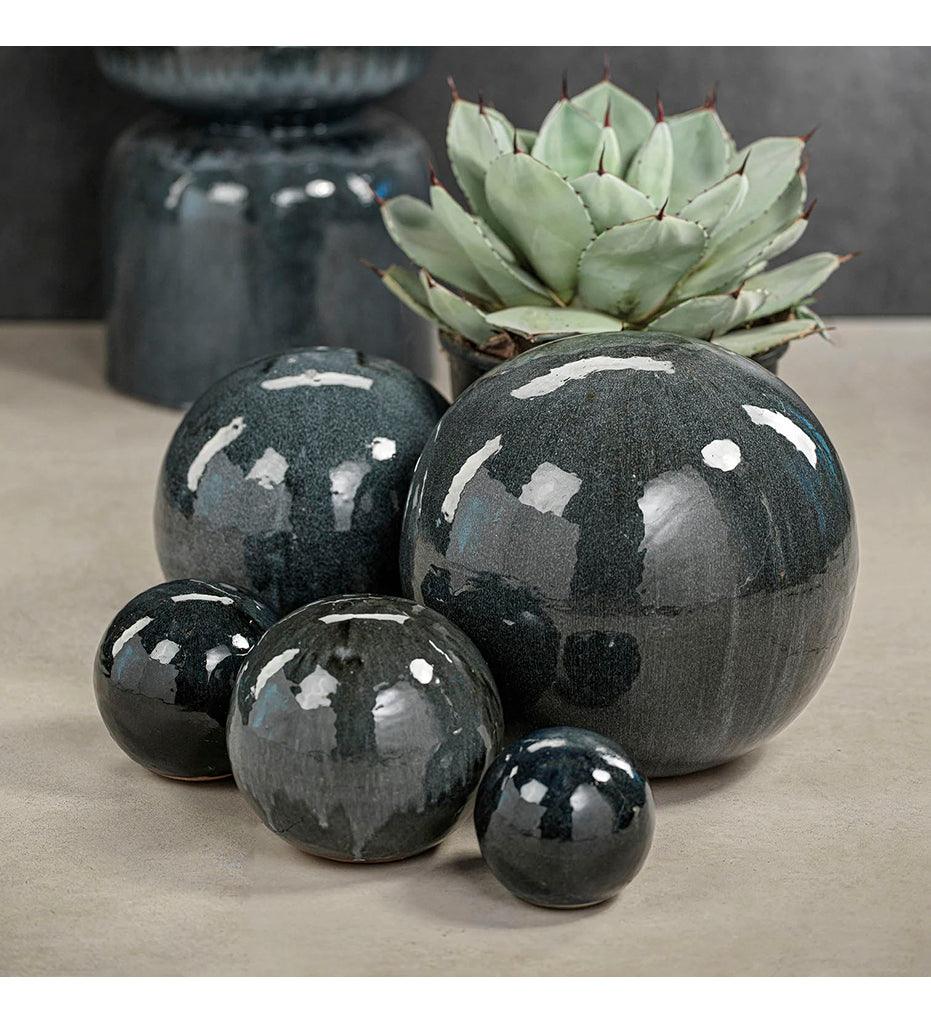 Allred Collaborative - Zodax - Cortez Blue-Gray Glazed Stoneware Decorative Ball - Cortez Blue-Gray Glazed Stoneware Decorative Ball - VT-1355