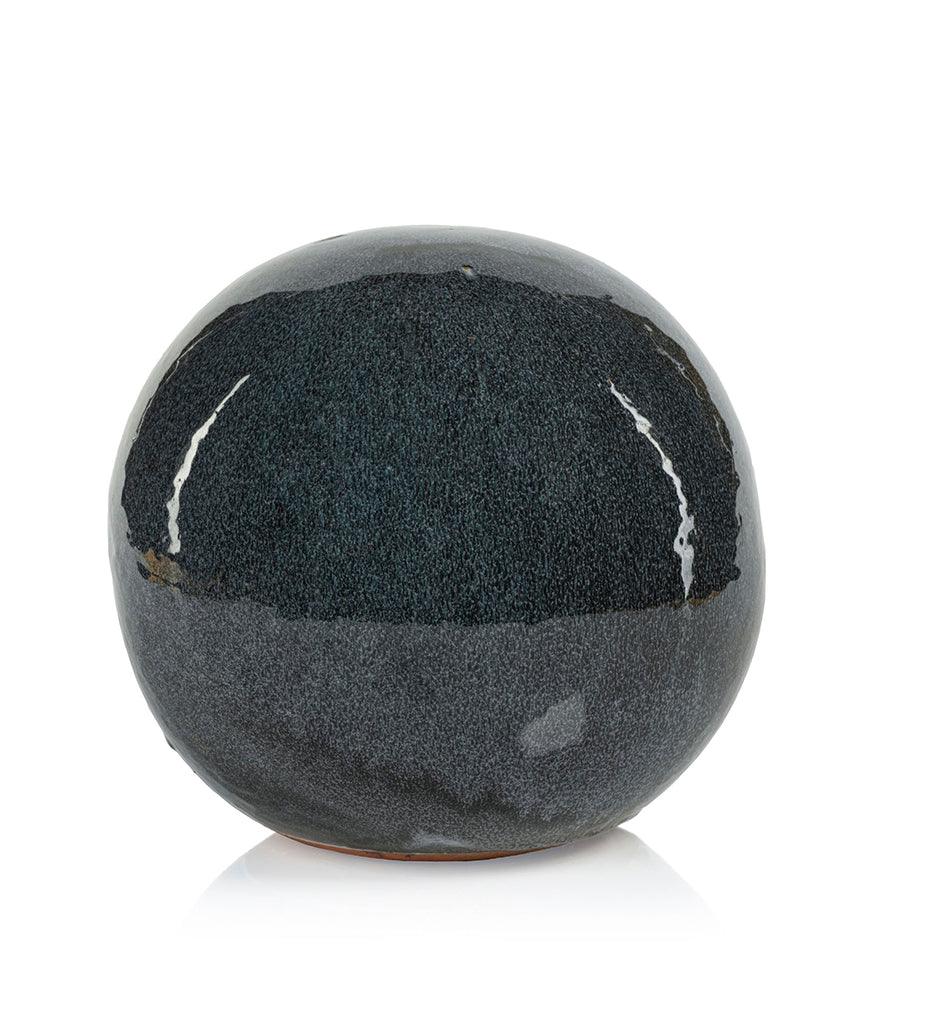 Allred Collaborative - Zodax - Cortez Blue-Gray Glazed Stoneware Decorative Ball - Cortez Blue-Gray Glazed Stoneware Decorative Ball - VT-1358