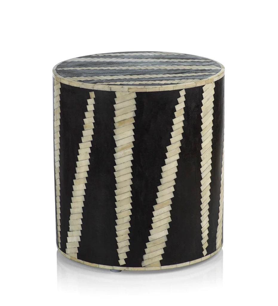 Allred Collaborative - Zodax - Fez Maya Bony Inlay Round Stool - Fez Maya Bony Inlay Round Stool - IN-6818