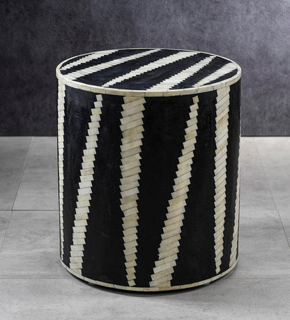 Allred Collaborative - Zodax - Fez Maya Bony Inlay Round Stool - Fez Maya Bony Inlay Round Stool - IN-6818