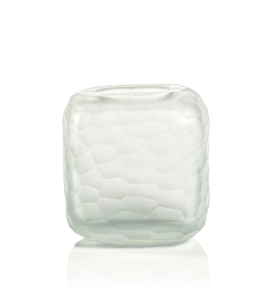 Allred Collaborative - Zodax - Hammered Frosted Glass Vase - Hammered Frosted Glass Vase - CH-5948