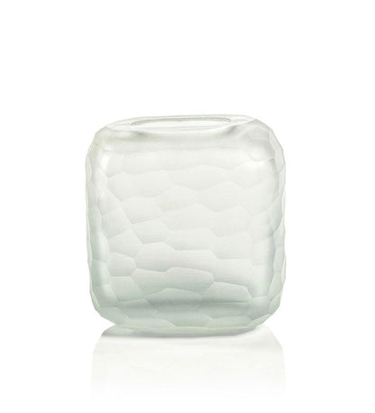 Allred Collaborative - Zodax - Hammered Frosted Glass Vase - Hammered Frosted Glass Vase - CH-5948