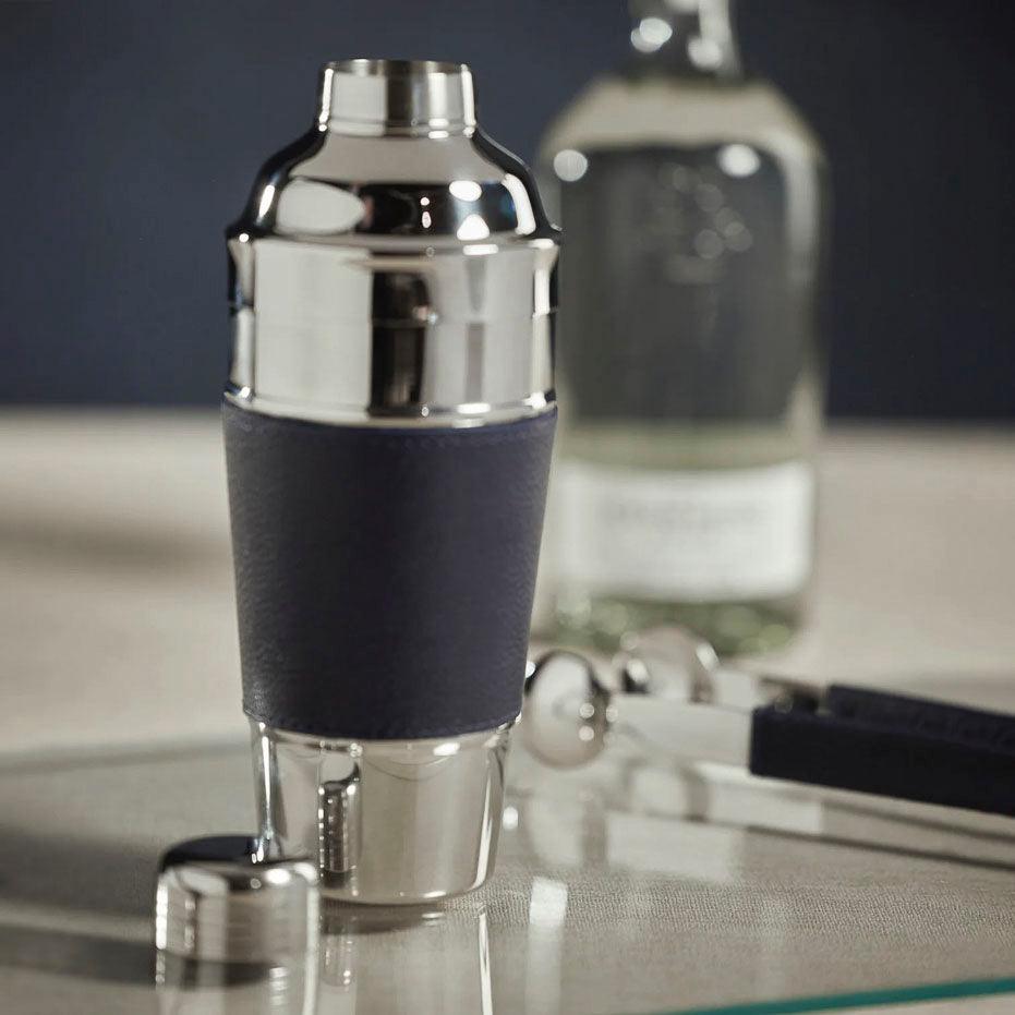 Allred Collaborative - Zodax - Laguna Nickel & Leather Cocktail Shaker - Laguna Nickel & Leather Cocktail Shaker - IN-7405