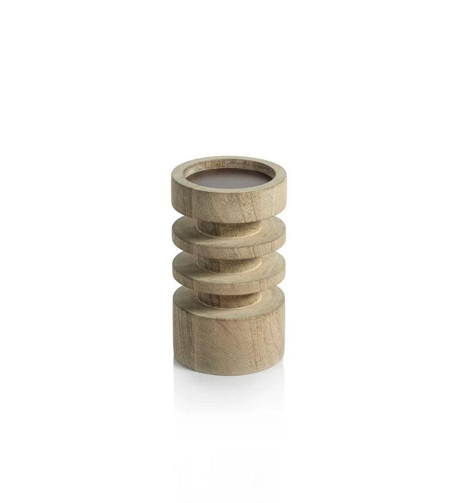 Allred Collaborative - Zodax - Le Salama Carved Mango Wood Pillar Holder - Le Salama Carved Mango Wood Pillar Holder - IN-7540