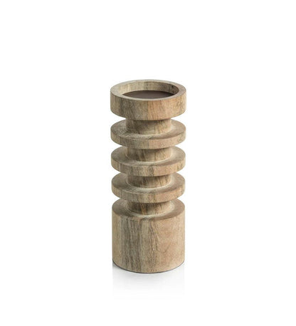 Allred Collaborative - Zodax - Le Salama Carved Mango Wood Pillar Holder - Le Salama Carved Mango Wood Pillar Holder - IN-7541