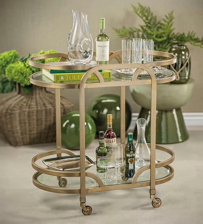 Allred Collaborative - Zodax - Lillete Matt Gold Bar Cart - Lillete Matt Gold Bar Cart - IN-7206