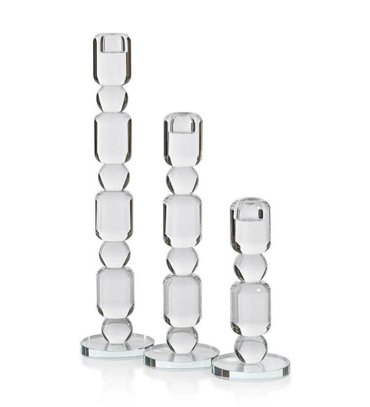 Allred Collaborative - Zodax - Louisa Crystal Glass Taper Holder - Louisa Crystal Glass Taper Holder - CH-6778