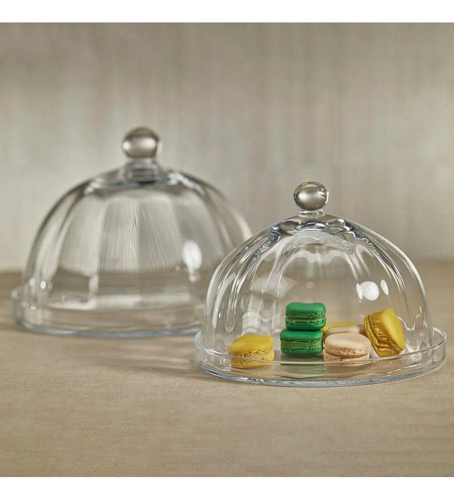 Allred Collaborative - Zodax - Loulou Optic Pastry Glass Plate with Cloche - Loulou Optic Pastry Glass Plate with Cloche - POL-1186