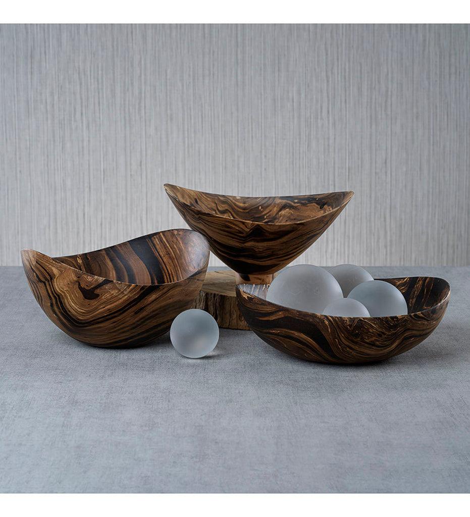 Allred Collaborative - Zodax - Mango Wood Marbleized Bowl - Mango Wood Marbleized Bowl - TH-1603