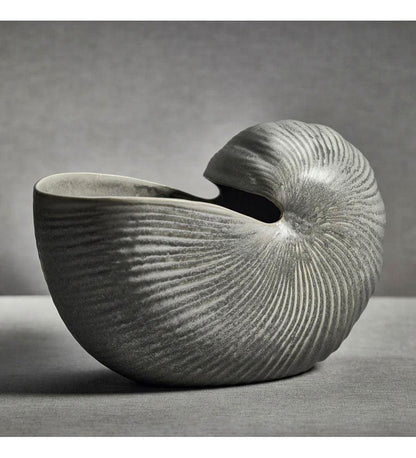 Allred Collaborative - Zodax - Marine Stoneware Nautilus Shell Vase - Marine Stoneware Nautilus Shell Vase - CH-5954