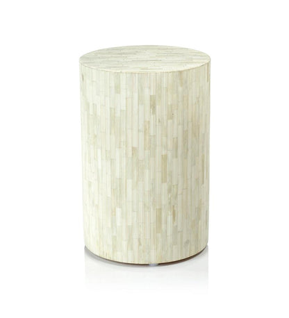 Allred Collaborative - Zodax - Natural Bone Inlay Pinstripe Round Stool - Natural Bone Inlay Pinstripe Round Stool - IN-7133