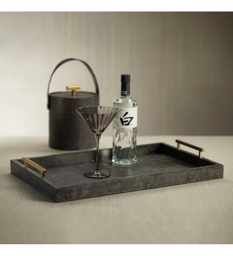 Allred Collaborative - Zodax - Nika Shagreen Leather Bar Tray - Nika Shagreen Leather Bar Tray - IN-7555