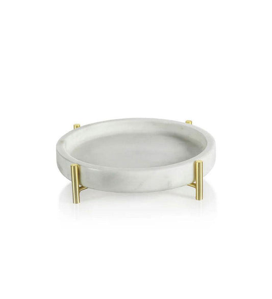 Allred Collaborative - Zodax - Palomar Marble Tray on Metal Stand - Palomar Marble Tray on Metal Stand - IN-7523