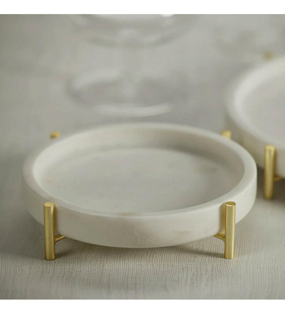 Allred Collaborative - Zodax - Palomar Marble Tray on Metal Stand - Palomar Marble Tray on Metal Stand - IN-7523