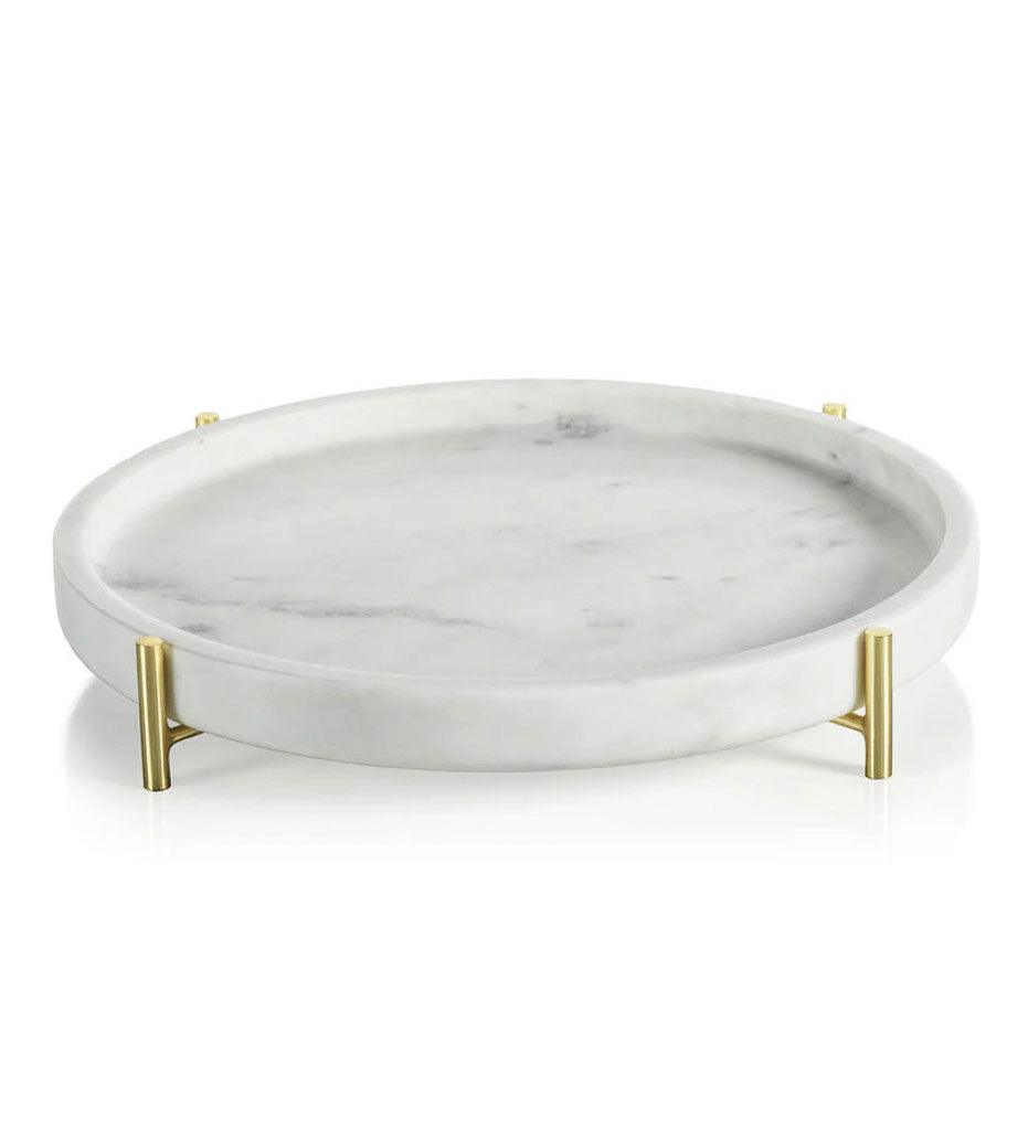 Allred Collaborative - Zodax - Palomar Marble Tray on Metal Stand - Palomar Marble Tray on Metal Stand - IN-7524