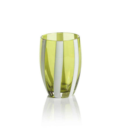 Allred Collaborative - Zodax - Portofino Stemless Glass with White Stripes - Portofino Stemless Glass with White Stripes - CH-6743