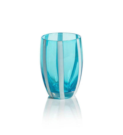 Allred Collaborative - Zodax - Portofino Stemless Glass with White Stripes - Portofino Stemless Glass with White Stripes - CH-6745