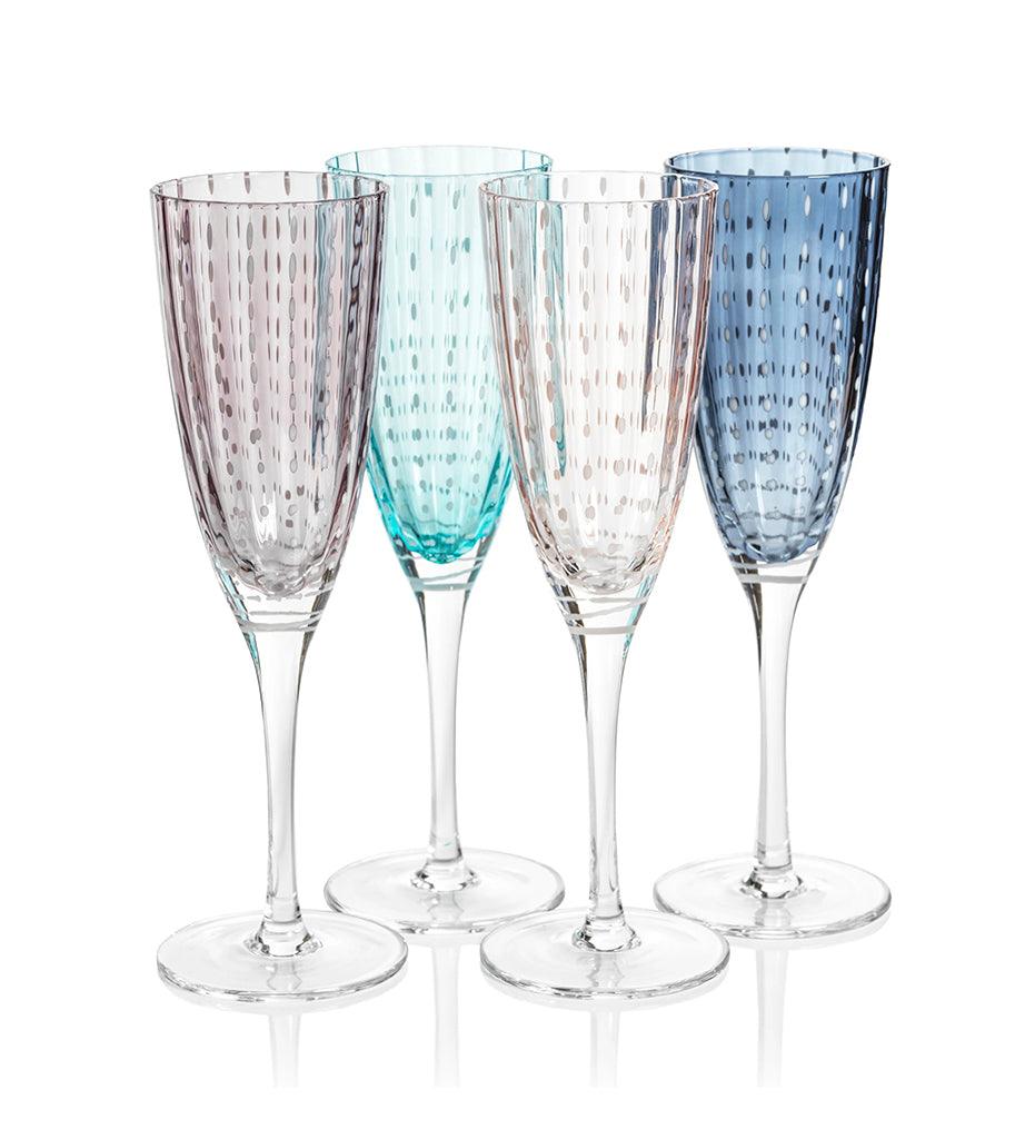 Allred Collaborative - Zodax - Portofino White Dot Champagne Flute - Portofino White Dot Champagne Flute - CH-6732