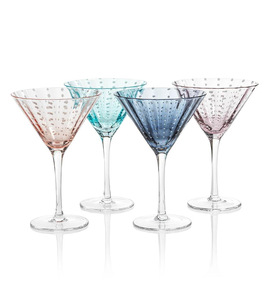 Allred Collaborative - Zodax - Portofino White Dot Martini Glass - Portofino White Dot Martini Glass - CH-6733