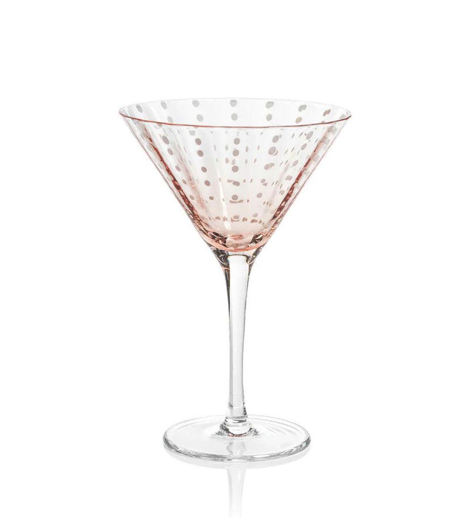 Allred Collaborative - Zodax - Portofino White Dot Martini Glass - Portofino White Dot Martini Glass - CH-6733