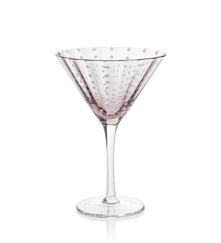 Allred Collaborative - Zodax - Portofino White Dot Martini Glass - Portofino White Dot Martini Glass - CH-6733