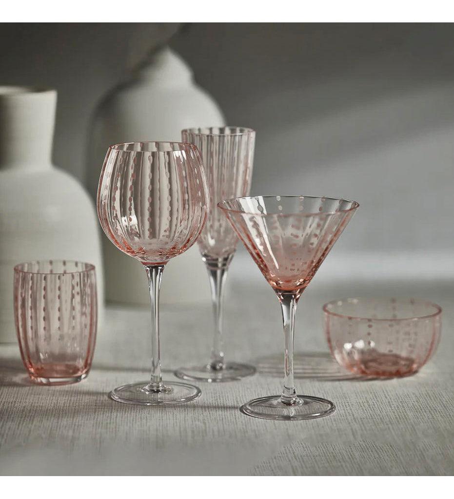 Allred Collaborative - Zodax - Portofino White Dot Martini Glass - Portofino White Dot Martini Glass - CH-6733