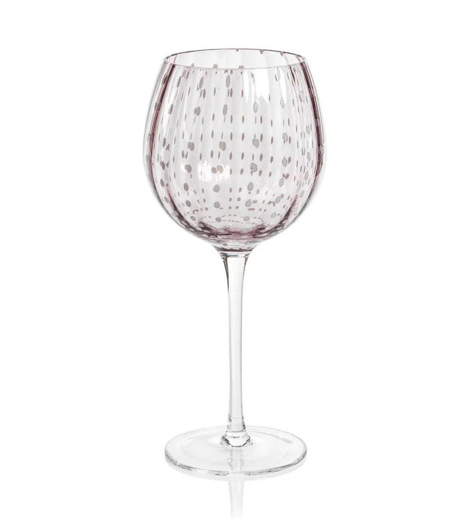 Allred Collaborative - Zodax - Portofino White Dot Wine Glass - Portofino White Dot Wine Glass - CH-6721