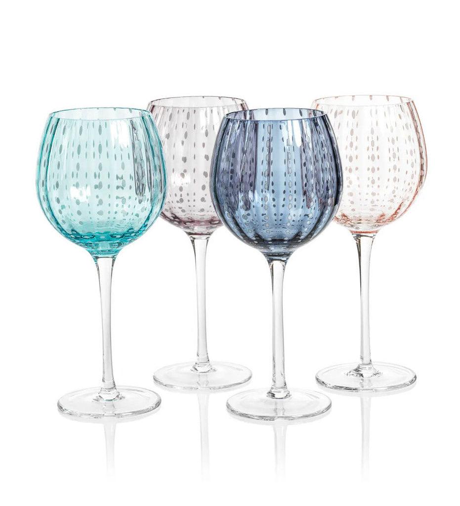 Allred Collaborative - Zodax - Portofino White Dot Wine Glass - Portofino White Dot Wine Glass - CH-6731