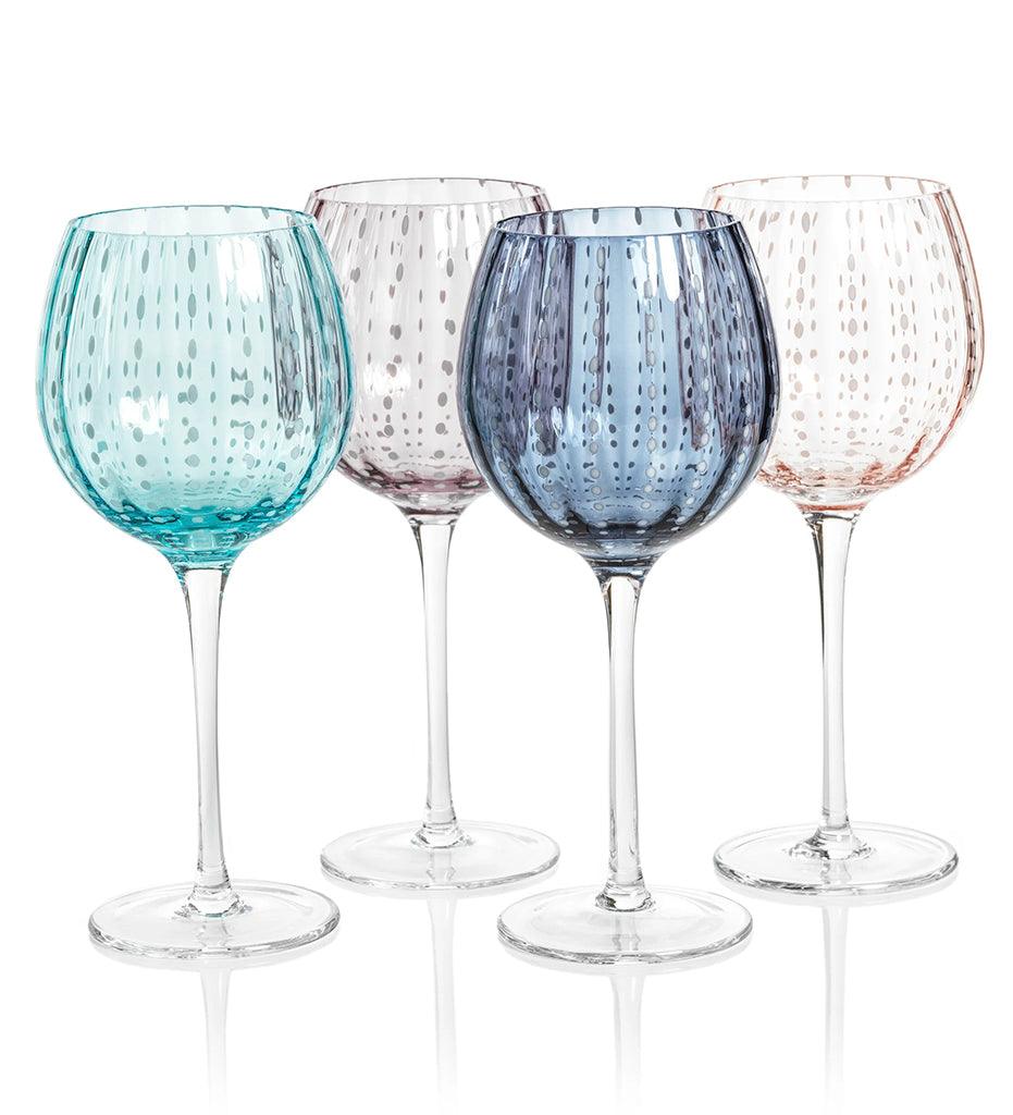 Allred Collaborative - Zodax - Portofino White Dot Wine Glass - Portofino White Dot Wine Glass - CH-6731