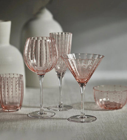 Allred Collaborative - Zodax - Portofino White Dot Wine Glass - Portofino White Dot Wine Glass - CH-6731