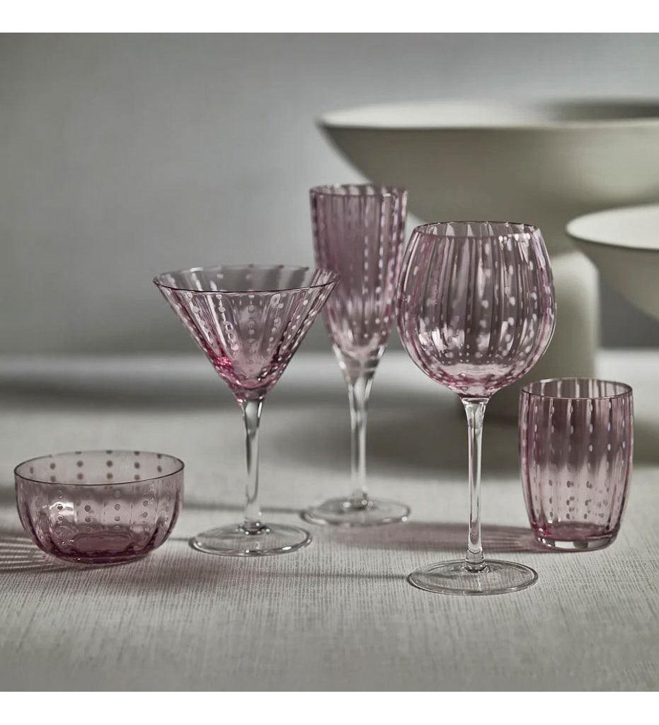 Allred Collaborative - Zodax - Portofino White Dot Wine Glass - Portofino White Dot Wine Glass - CH-6731