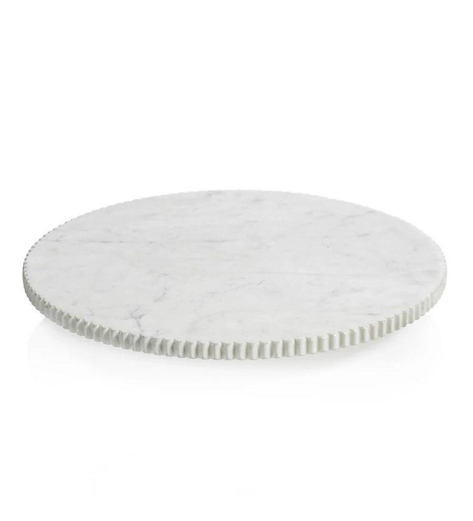 Allred Collaborative - Zodax - Ribbed Finish White Marble Lazy Susan - Ribbed Finish White Marble Lazy Susan - IN-7583