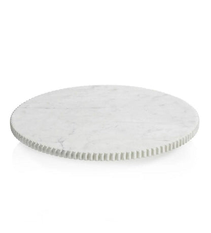 Allred Collaborative - Zodax - Ribbed Finish White Marble Lazy Susan - Ribbed Finish White Marble Lazy Susan - IN-7583